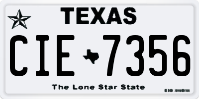 TX license plate CIE7356