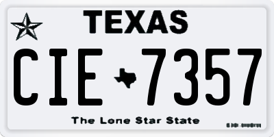 TX license plate CIE7357
