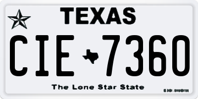 TX license plate CIE7360