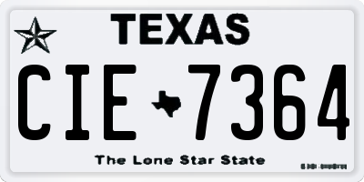 TX license plate CIE7364