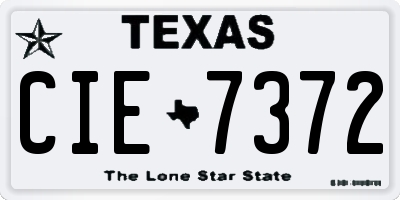 TX license plate CIE7372