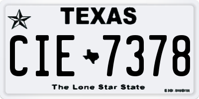 TX license plate CIE7378