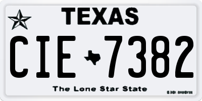 TX license plate CIE7382