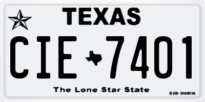 TX license plate CIE7401