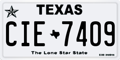 TX license plate CIE7409