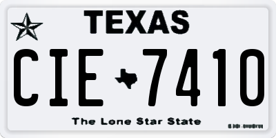 TX license plate CIE7410