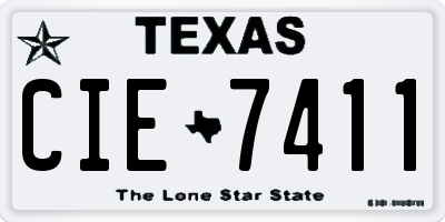 TX license plate CIE7411