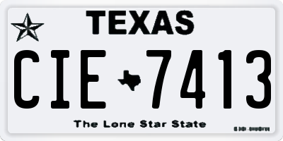 TX license plate CIE7413