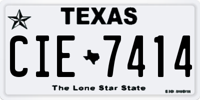 TX license plate CIE7414