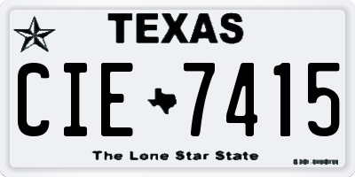 TX license plate CIE7415