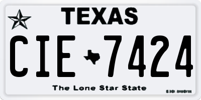 TX license plate CIE7424