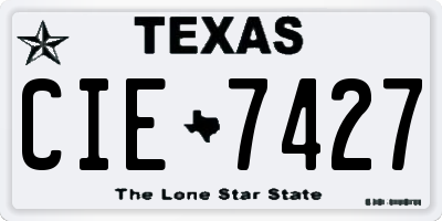 TX license plate CIE7427