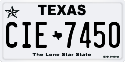 TX license plate CIE7450