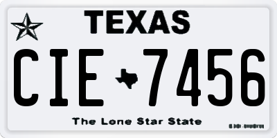 TX license plate CIE7456