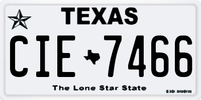 TX license plate CIE7466