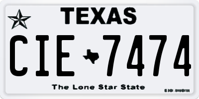 TX license plate CIE7474