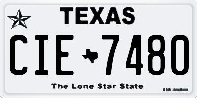 TX license plate CIE7480