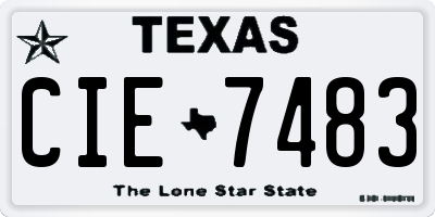 TX license plate CIE7483