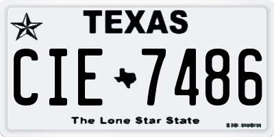 TX license plate CIE7486