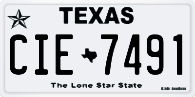 TX license plate CIE7491