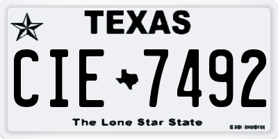 TX license plate CIE7492
