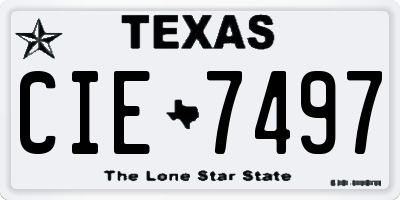 TX license plate CIE7497