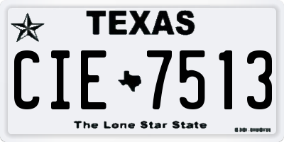 TX license plate CIE7513