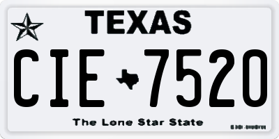 TX license plate CIE7520