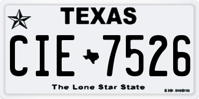 TX license plate CIE7526