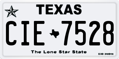 TX license plate CIE7528