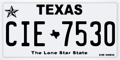 TX license plate CIE7530