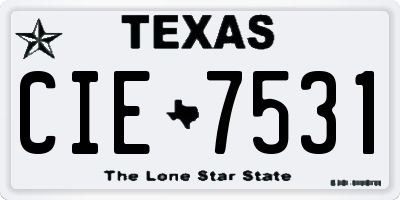 TX license plate CIE7531