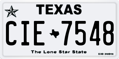 TX license plate CIE7548