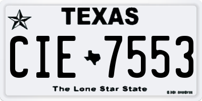 TX license plate CIE7553