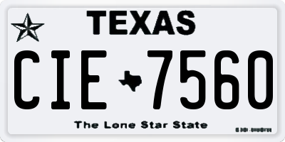 TX license plate CIE7560