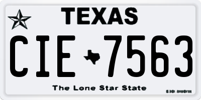 TX license plate CIE7563
