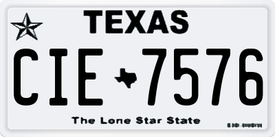 TX license plate CIE7576