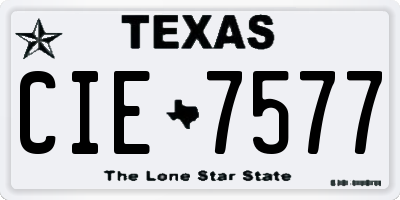 TX license plate CIE7577