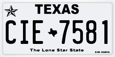 TX license plate CIE7581