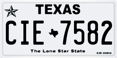 TX license plate CIE7582