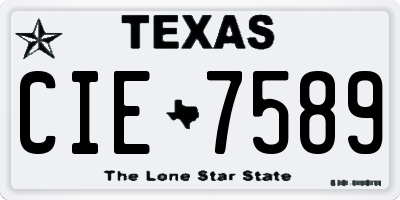 TX license plate CIE7589