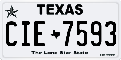 TX license plate CIE7593
