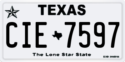 TX license plate CIE7597
