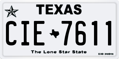 TX license plate CIE7611