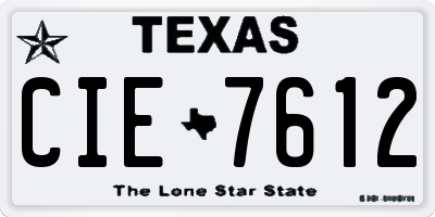 TX license plate CIE7612
