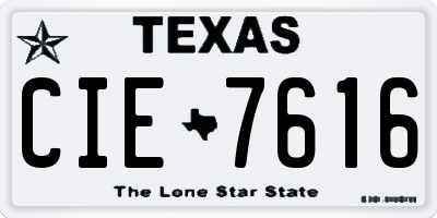 TX license plate CIE7616
