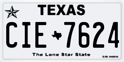 TX license plate CIE7624