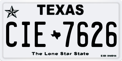 TX license plate CIE7626