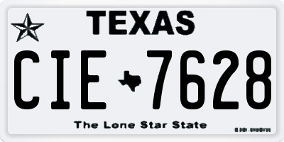TX license plate CIE7628