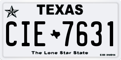 TX license plate CIE7631